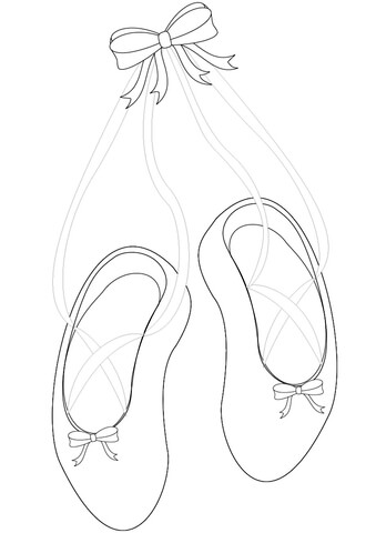 Ballet Slippers  Coloring Page